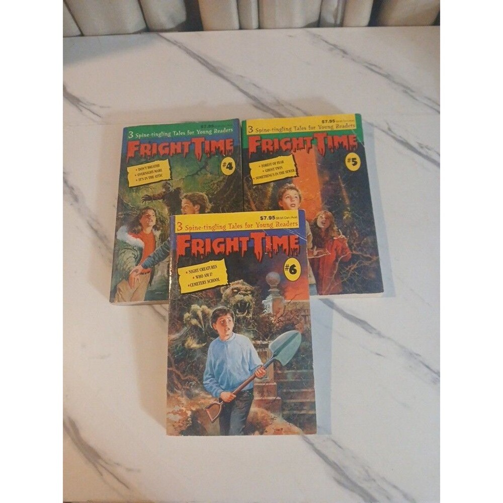 Fright Time Paperback Book Lot #4-6 1990s  Short Scary Stories Paperback Bundle